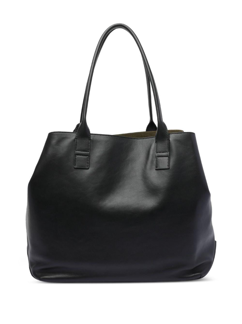 HOGAN Borsa shopping Script media in pelle nera
