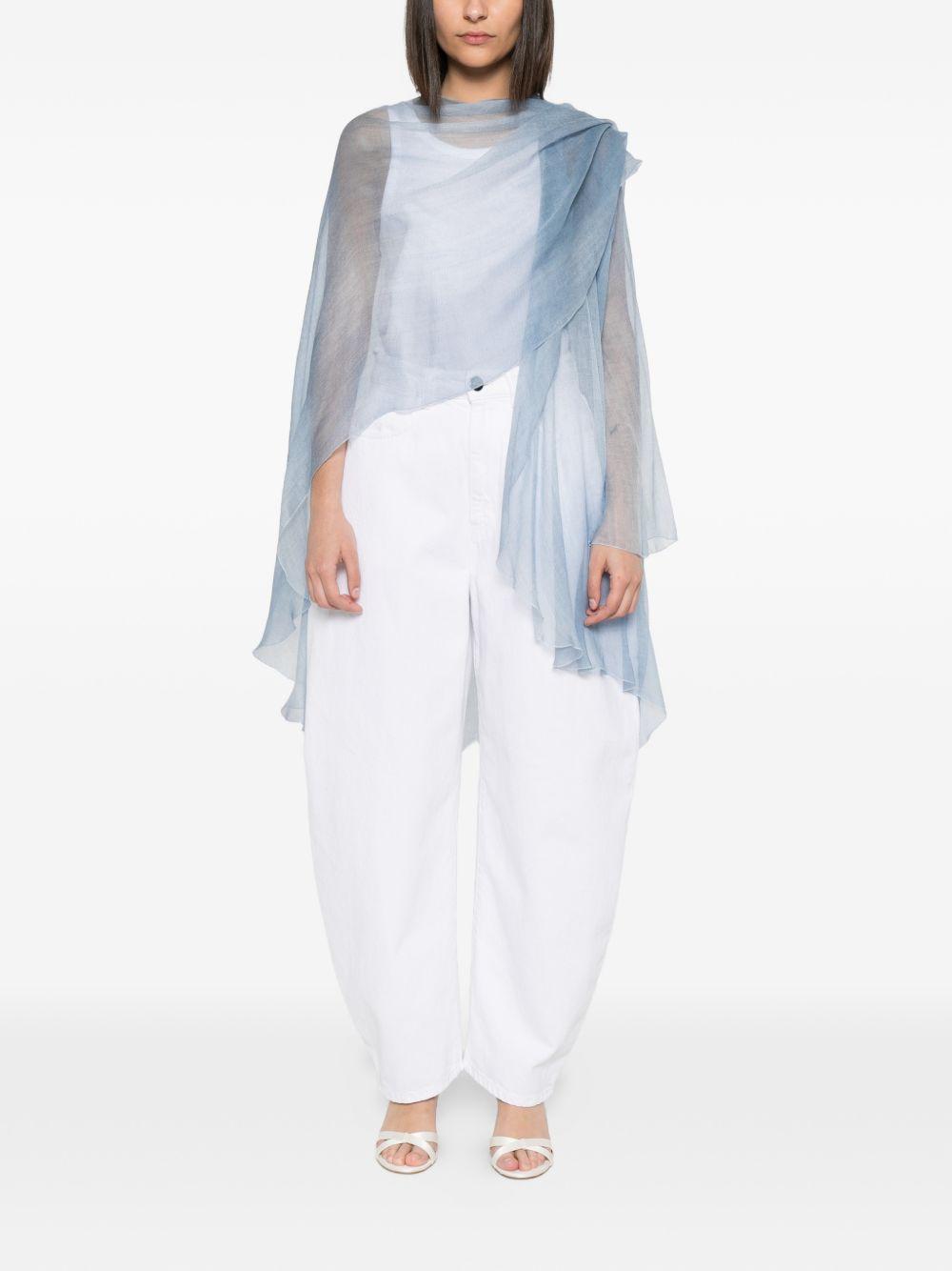 ERMANNO SCERVINO Cappa semitrasparente celeste medio-lunga