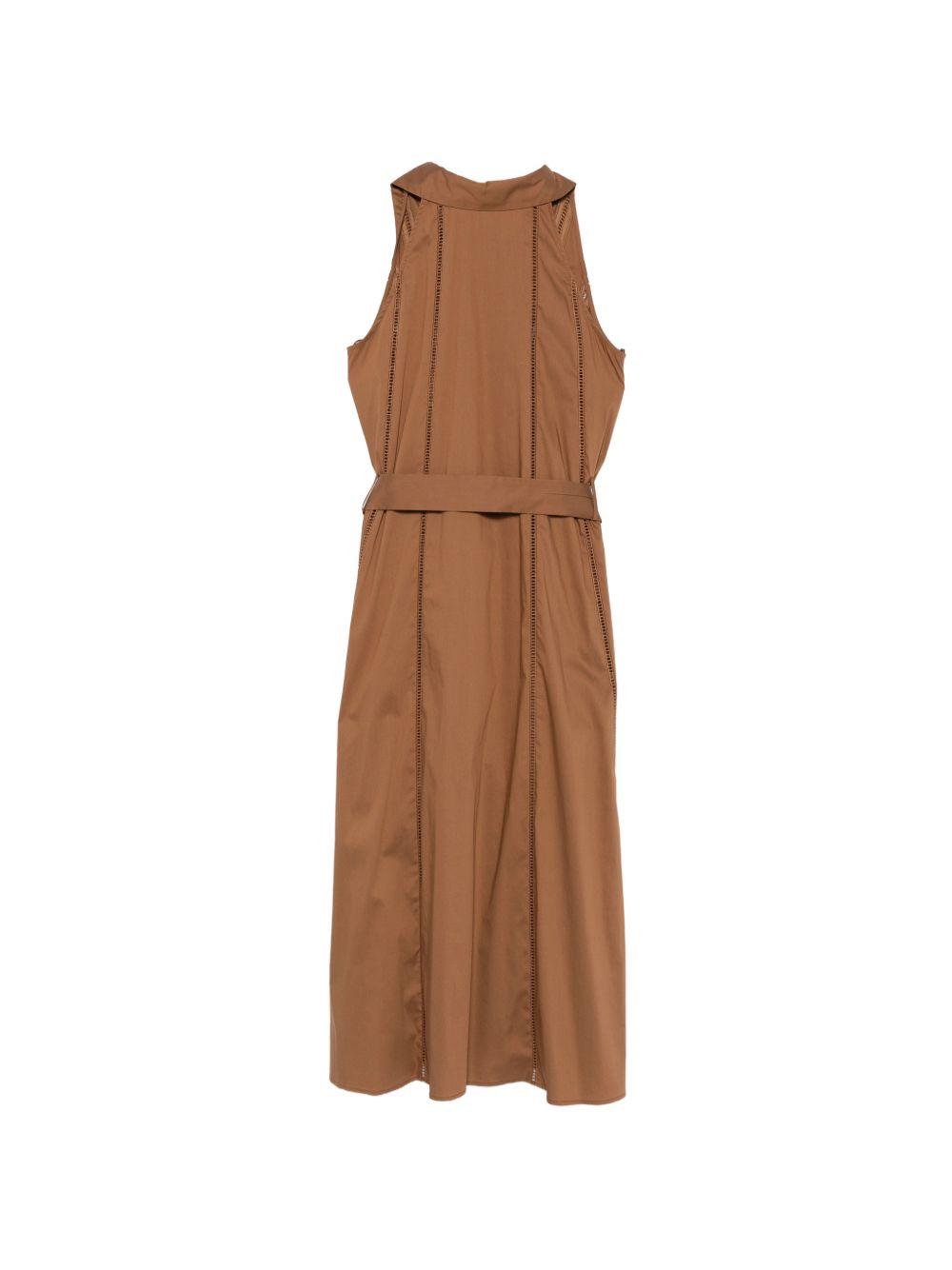 SEMICOUTURE Abito Myrtie con cintura in vita marrone