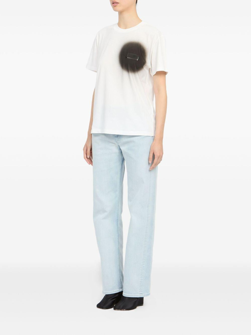 MM6 MAISON MARGIELA T-shirt bianca con grafica sul petto
