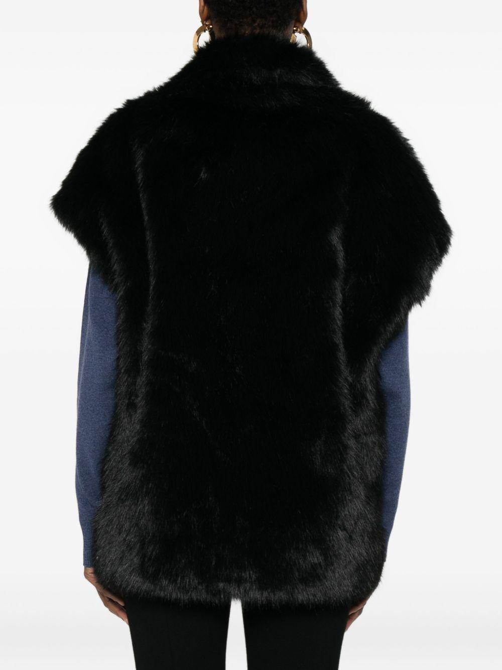 BETTA CORRADI Gilet in ecopelliccia nera