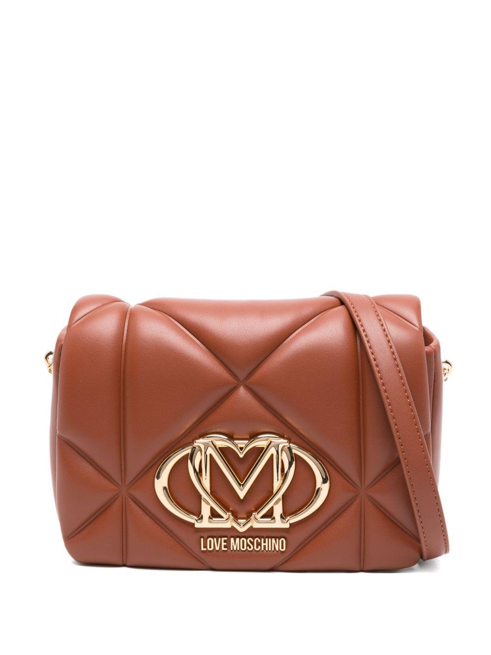 LOVE MOSCHINO Borsa a tracolla marrone con logo