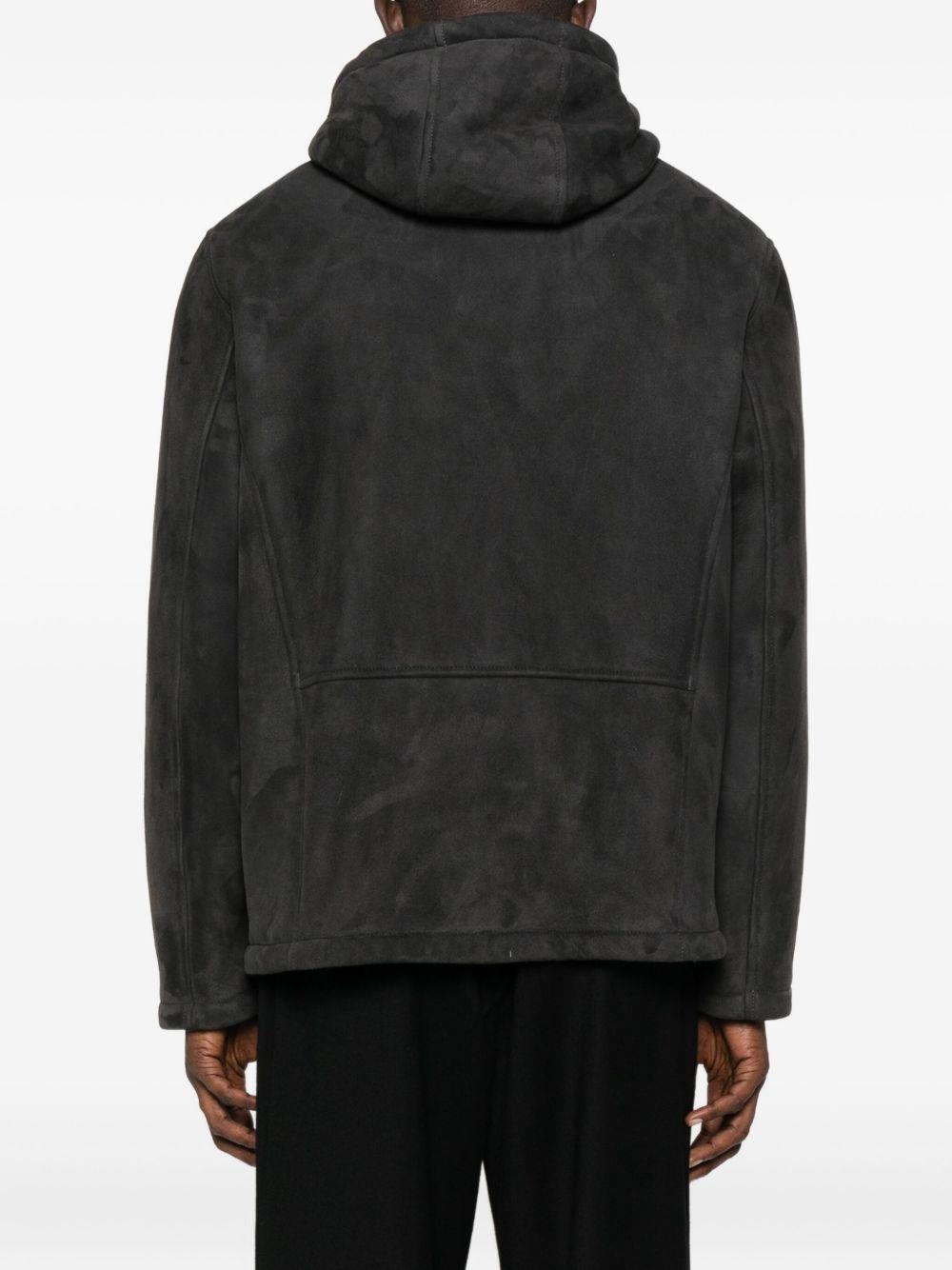 LARDINI Giacca in montone grigio antracite