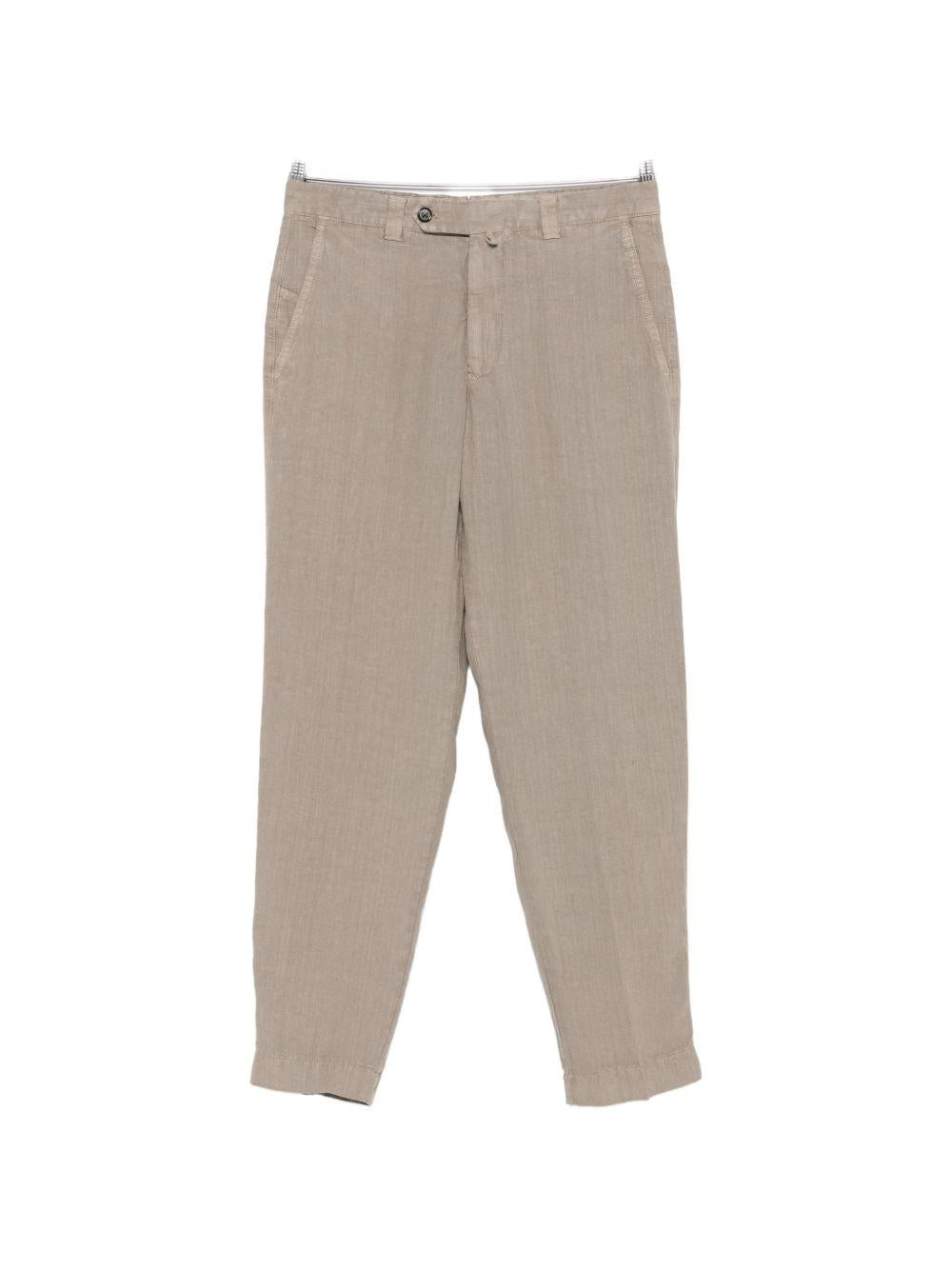 BERWICH Pantaloni grigi indigo in lino