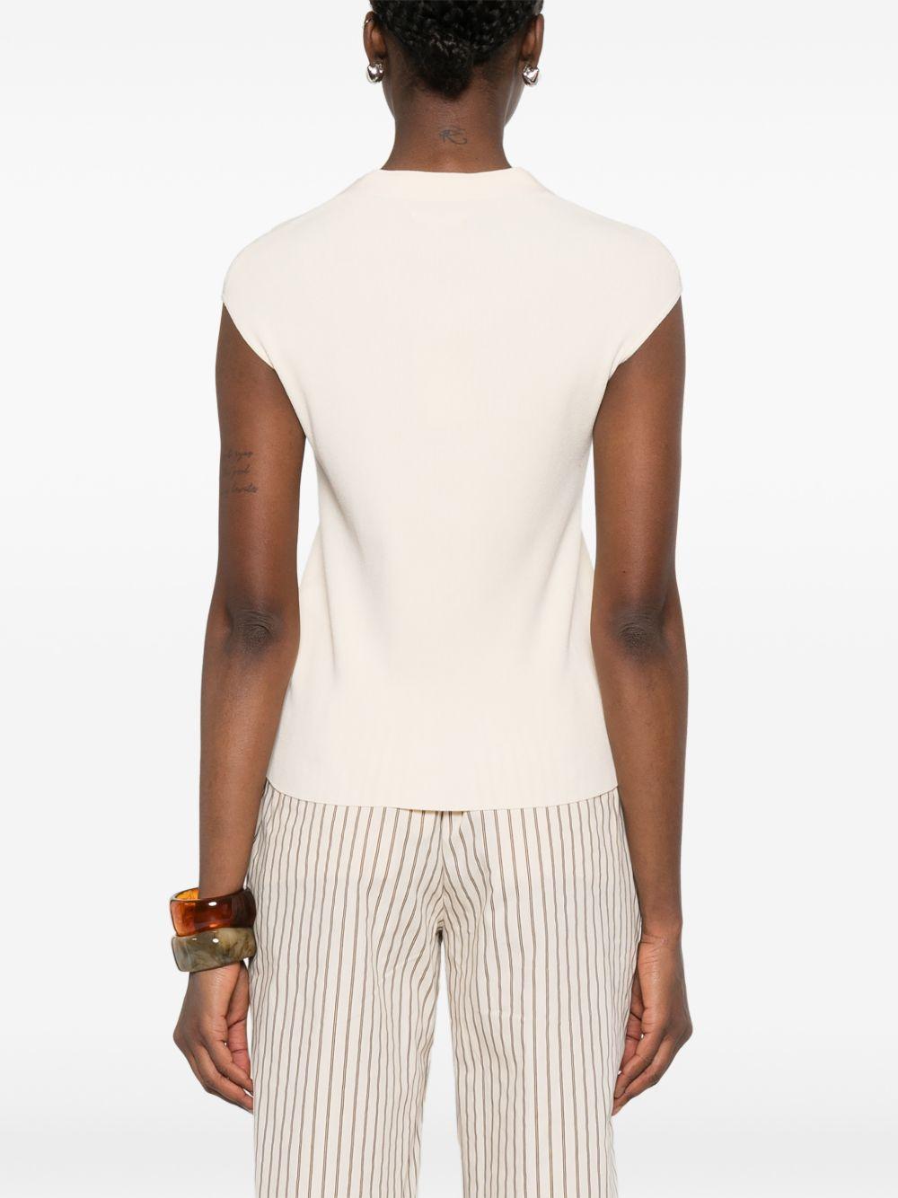 YERSE Top Lavander ecrù con bottoncini