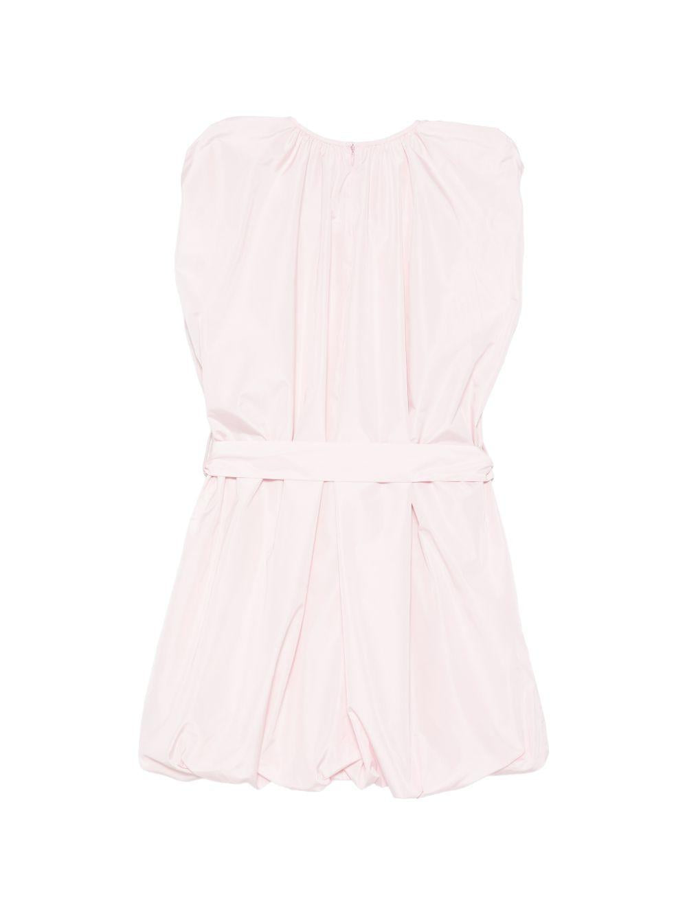 MSGM Abito corto rosa senza spalline con cintura in vita e gonna a palloncino