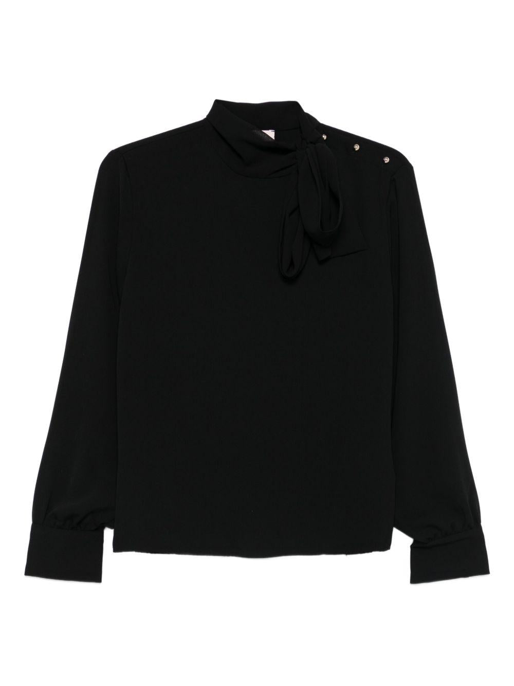LIUJO Blusa nera con collo alto