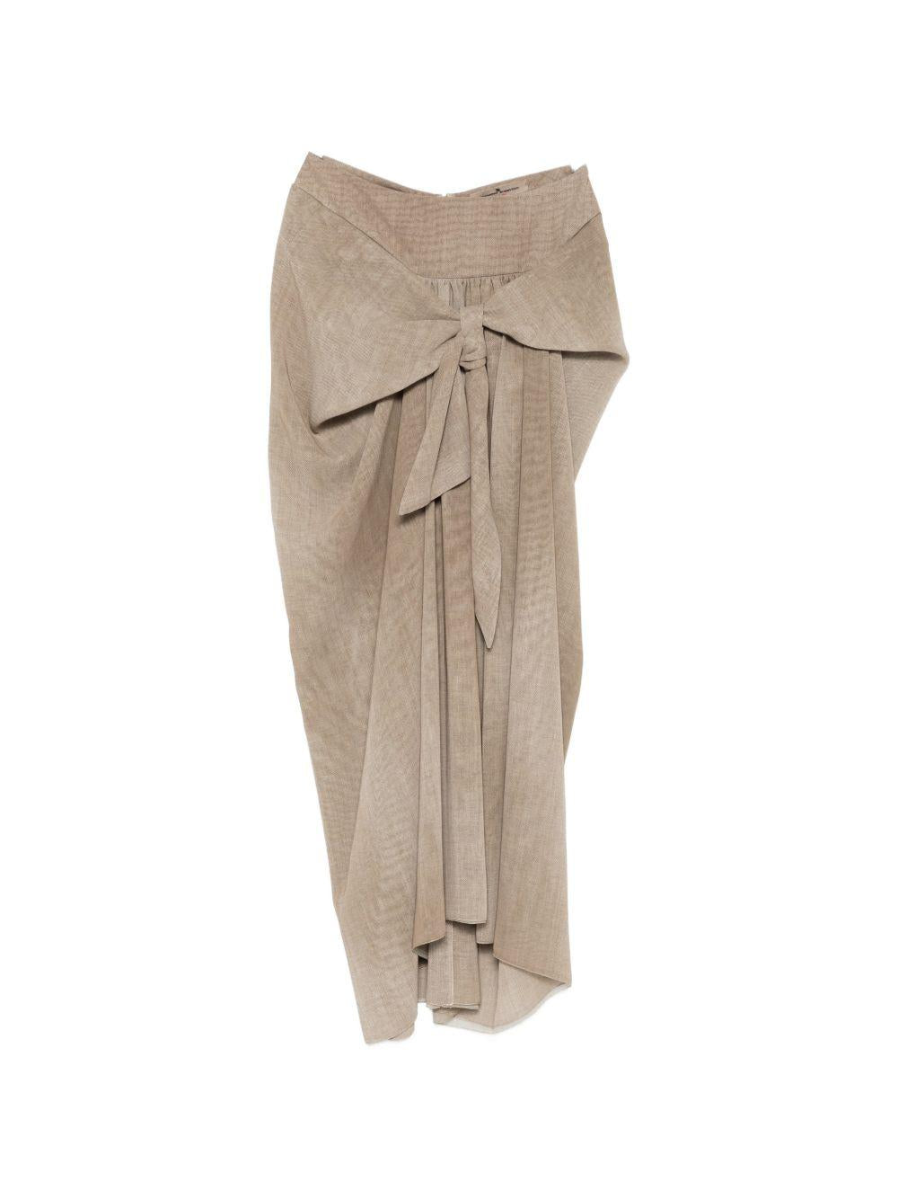 ERMANNO SCERVINO Gonna marrone con nodo fiocco