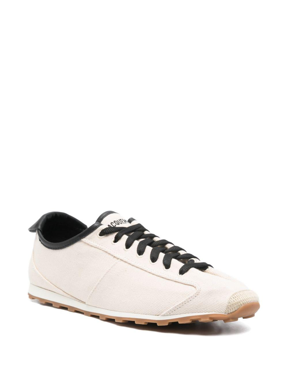 JACQUEMUS Sneakers Tennis beige in cotone organico