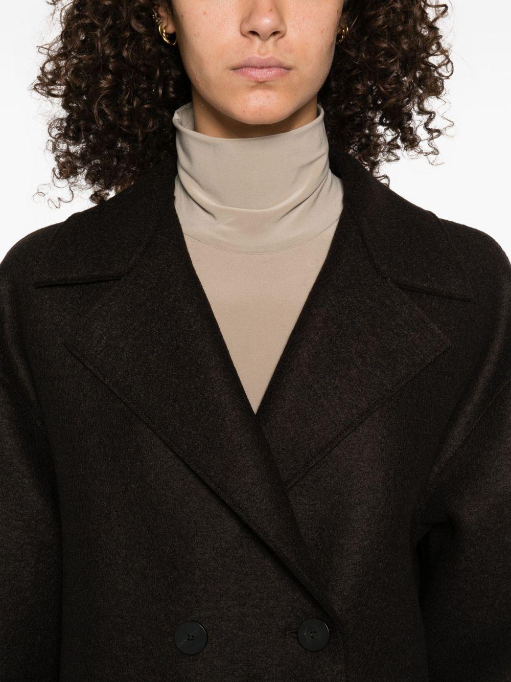 HARRIS WHARF LONDON Cappotto doppiopetto in lana marrone
