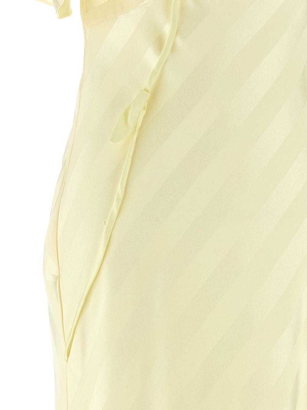 SELF PORTRAIT Abito lungo con rouches giallo