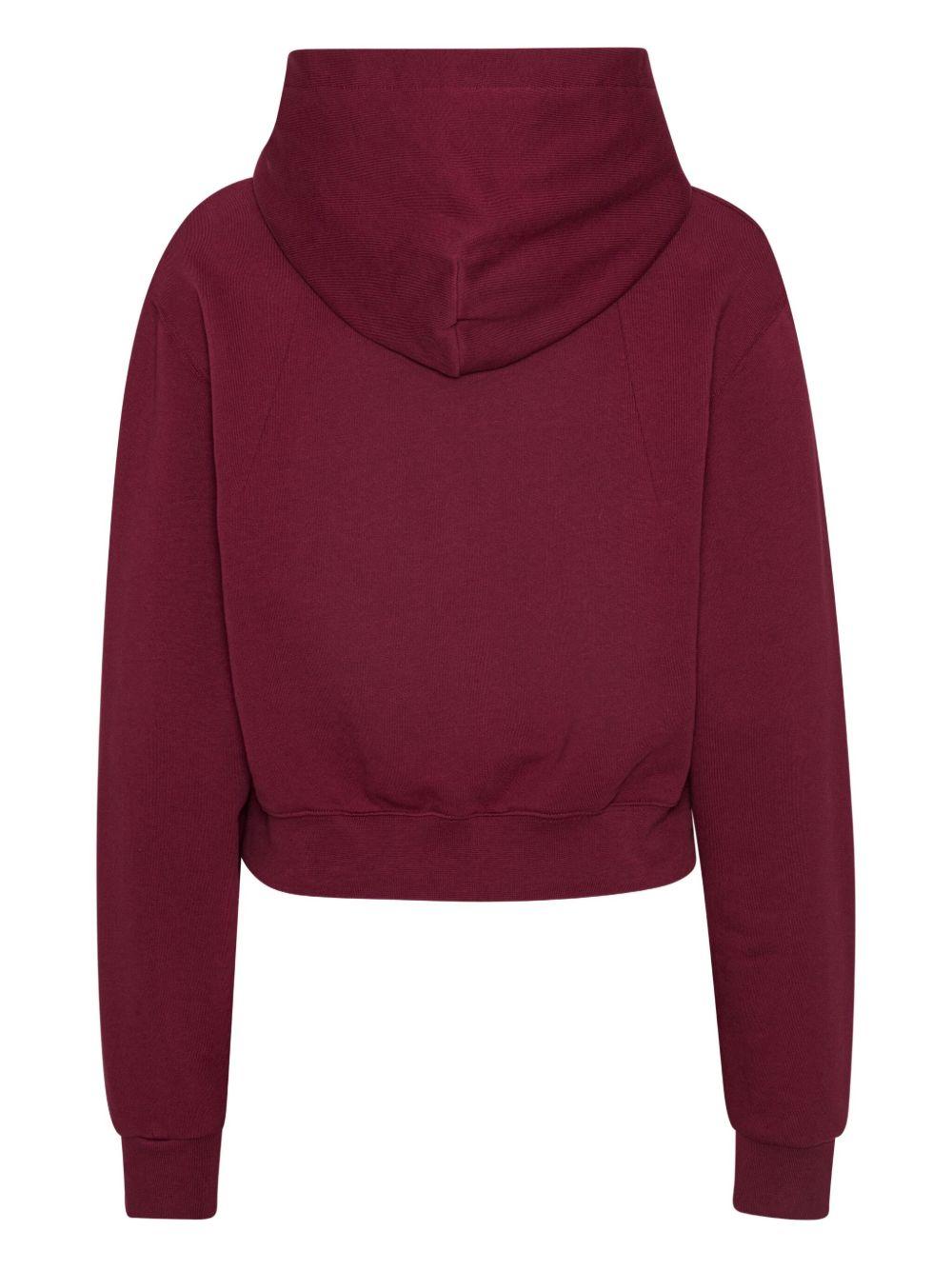 ROTATE Felpa con cappuccio in cotone color burgundy