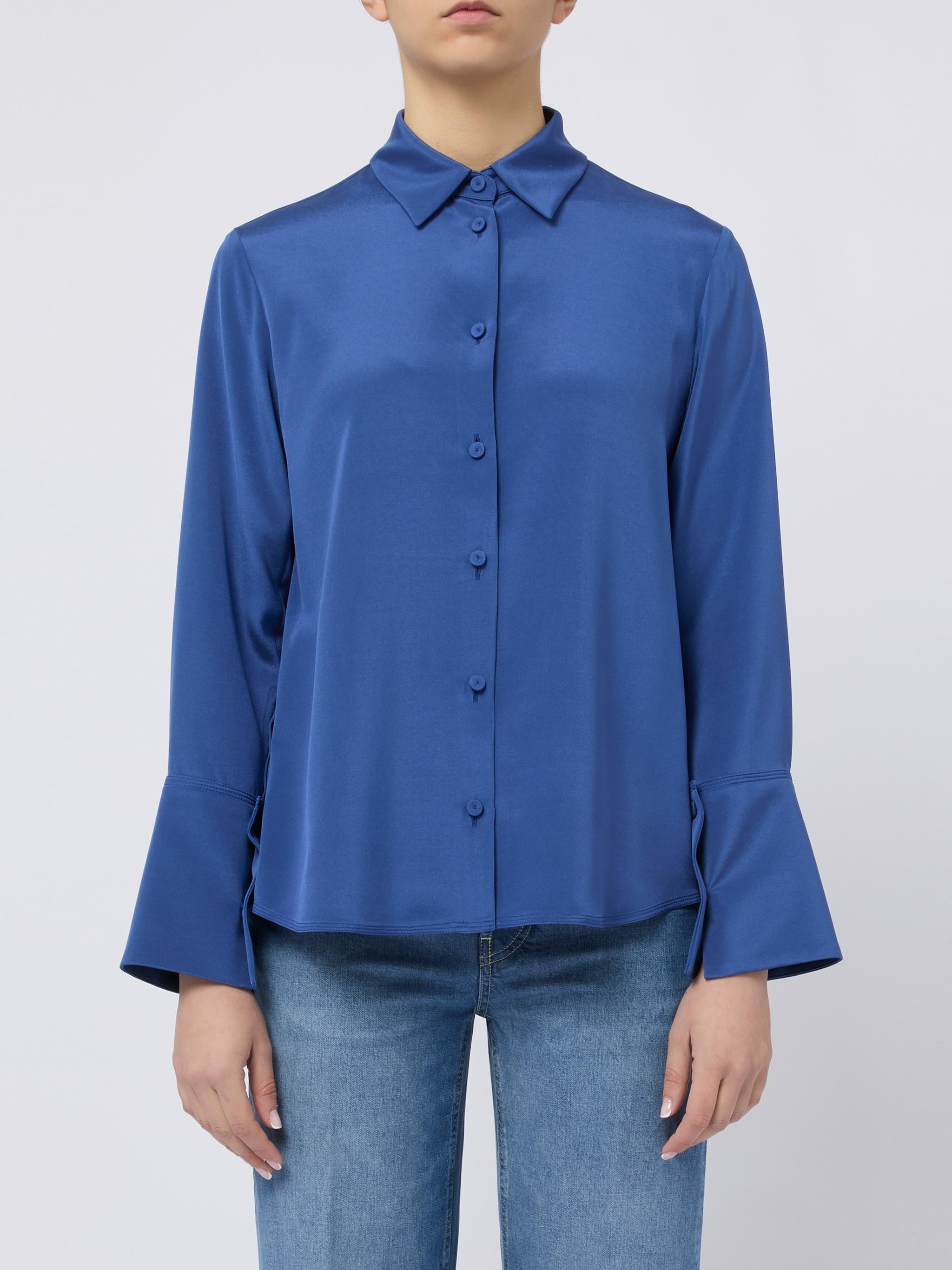 MAX MARA Camicia elegante Voliera di seta blu