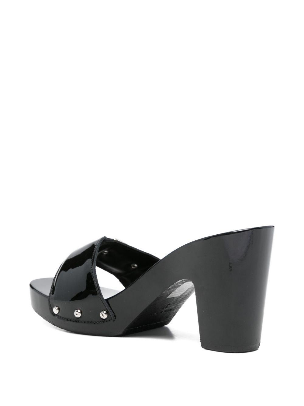SCHOLL Zoccoli Pescura Cameron in pelle nera con fibbia