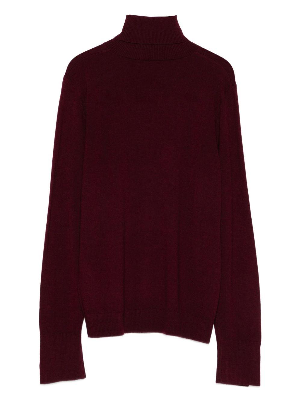 SEVENTY Maglia bordeaux a collo alto in lana