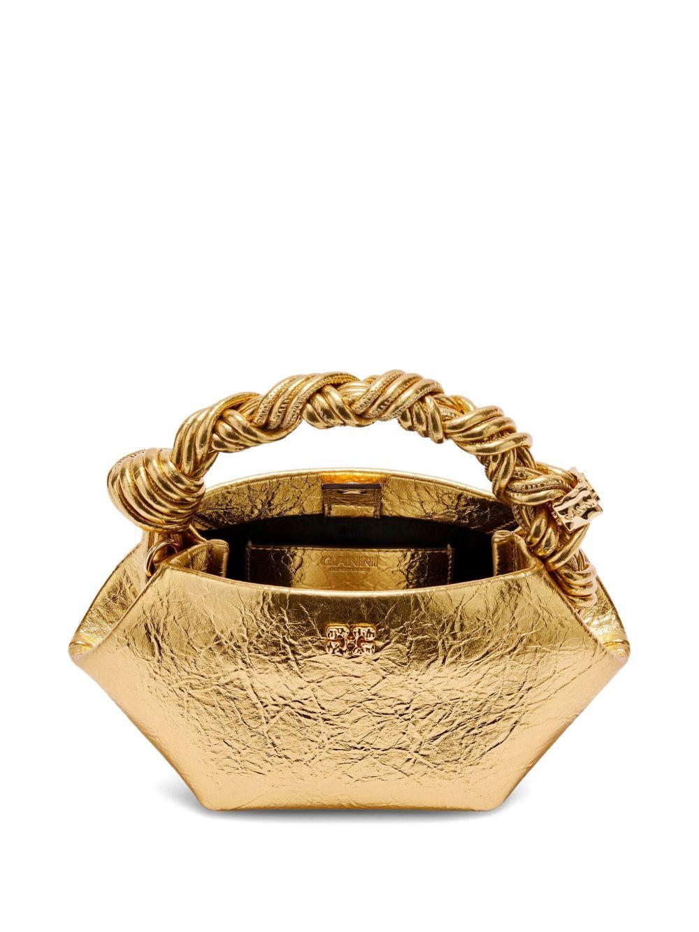 GANNI Borsa Metallic Mini Bou oro