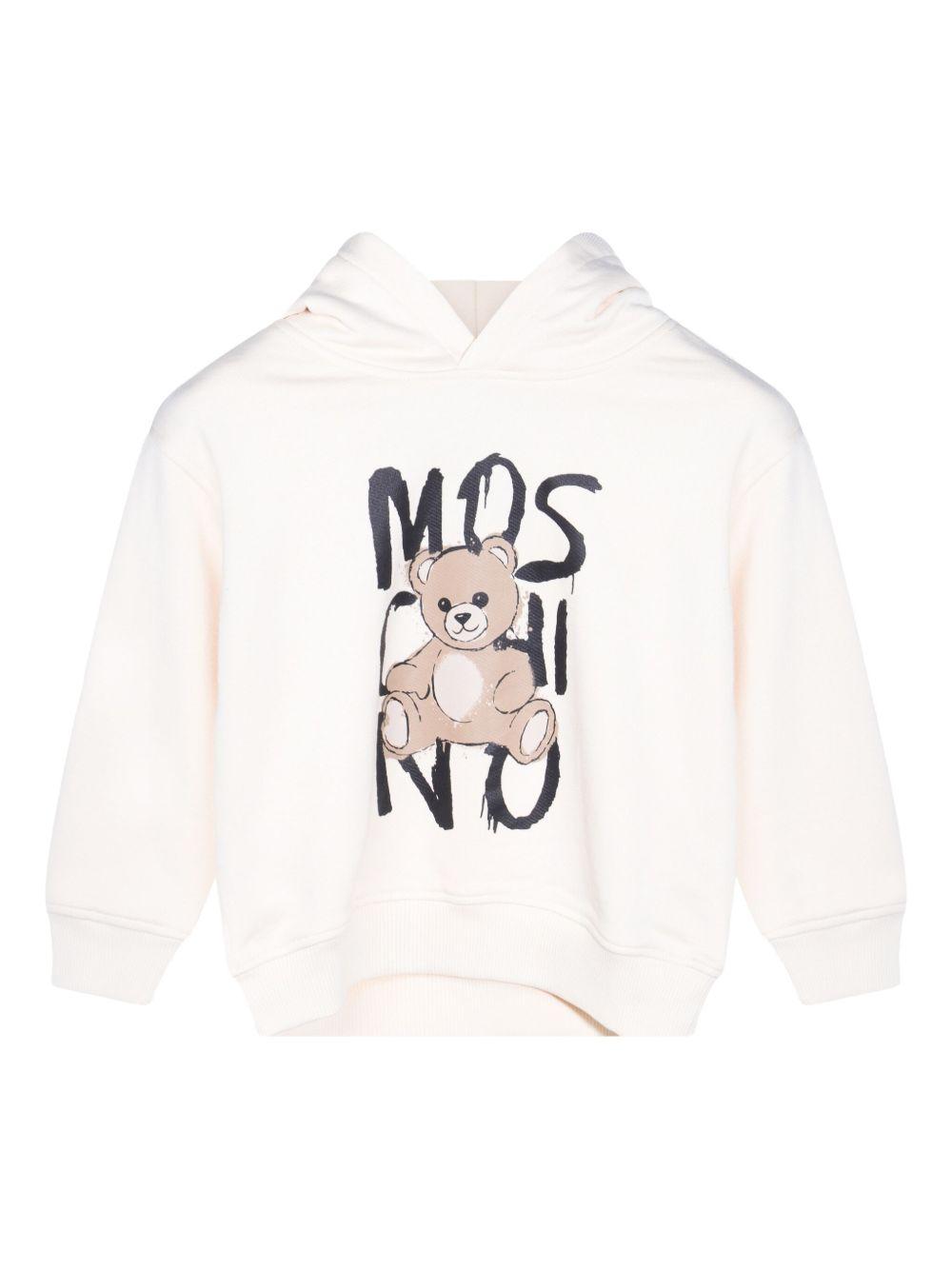 MOSCHINO Felpa in cotone con stampa