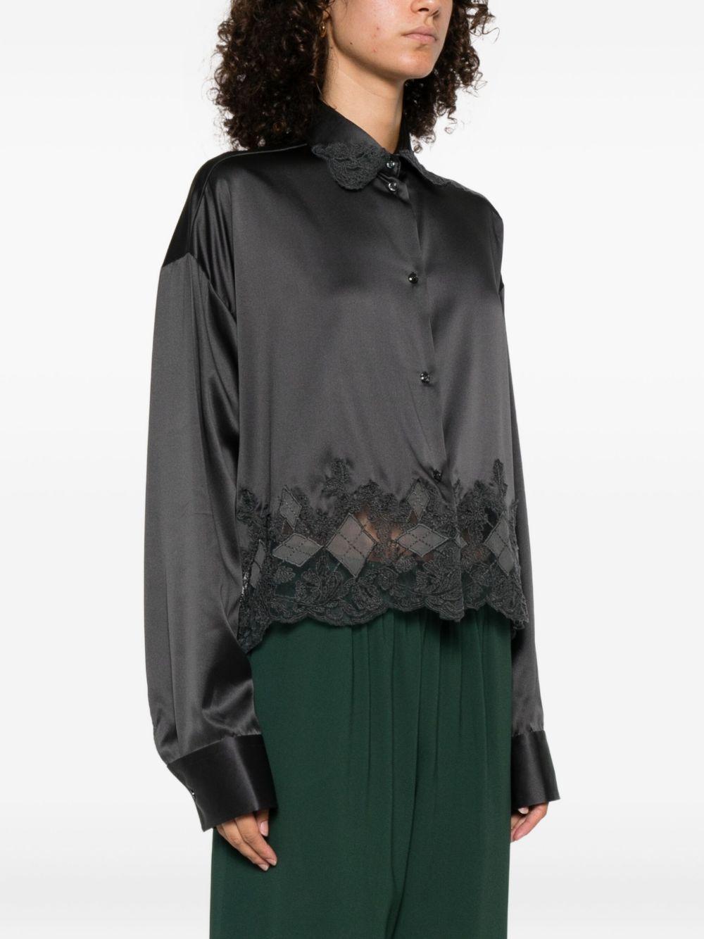 ERMANNO SCERVINO Camicia in seta con finitura in pizzo