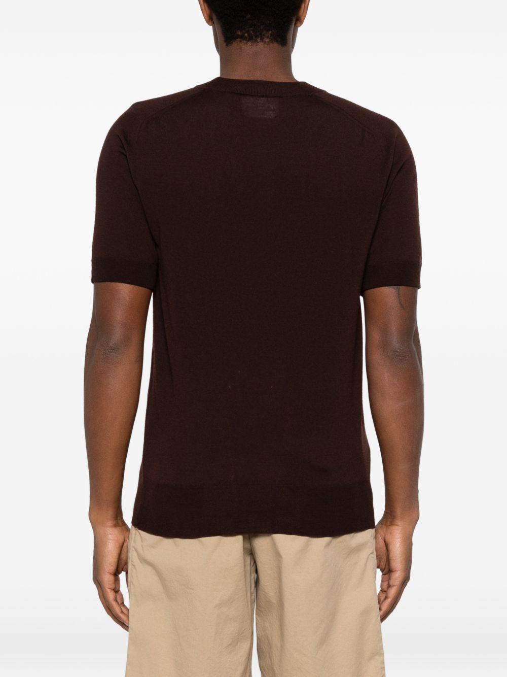 FUMAGALLI T-shirt in maglia Mono in lana merino marrone