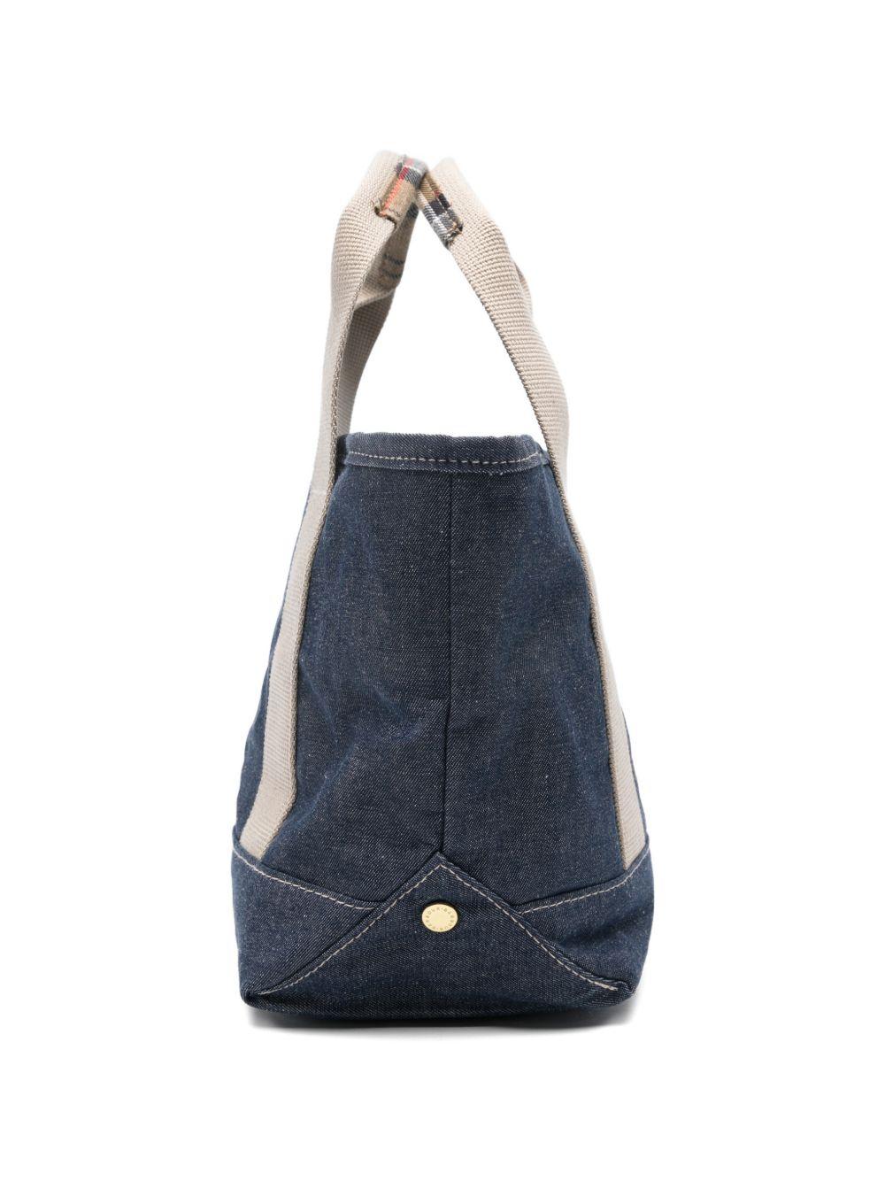 BARBOUR Borsa a mano in blu denim con logo