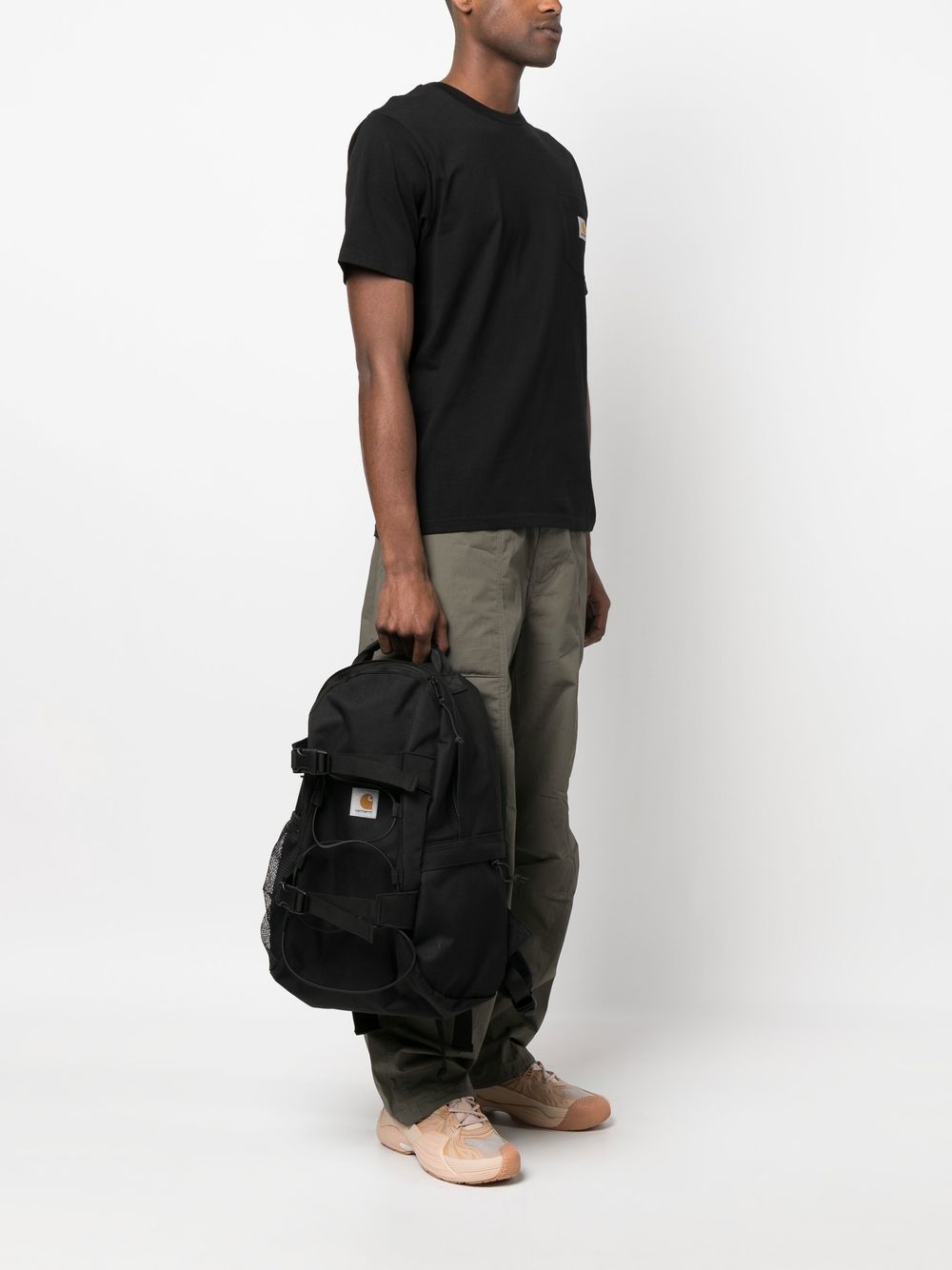 CARHARTT WIP Zaino nero 'Kickflip' con logo 
