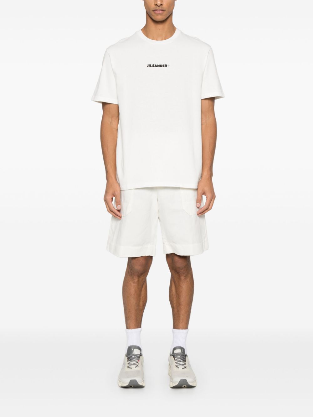 JIL SANDER T-shirt bianca con stampa del logo 