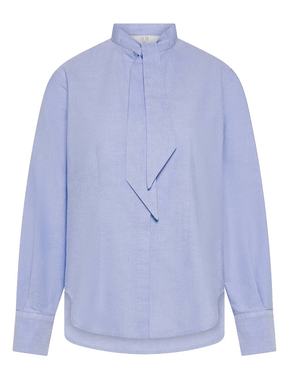 19.70 Camicia in cotone azzurro con fiocco 