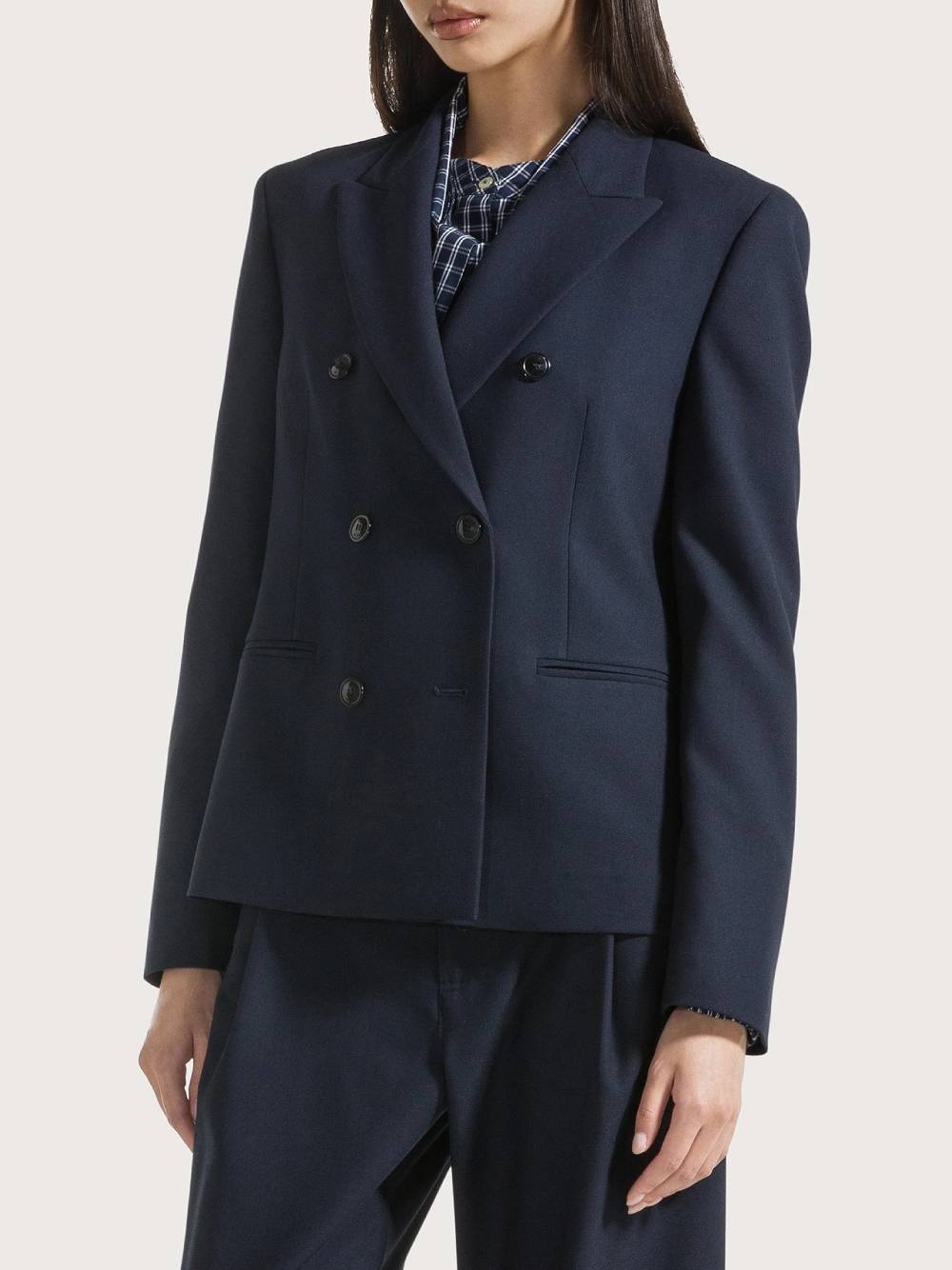 19.70 Blazer doppiopetto blu navy 
