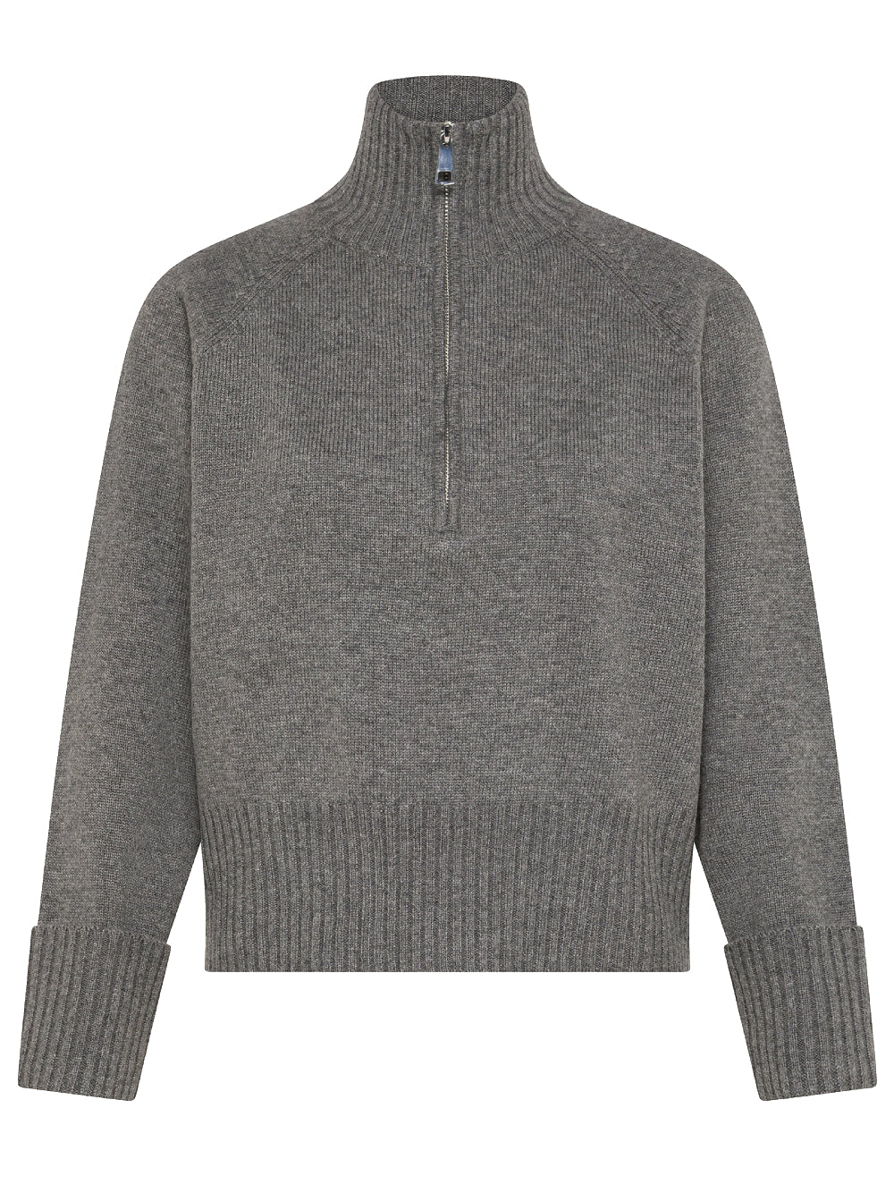 19.70 Maglia a collo alto grigia con zip 
