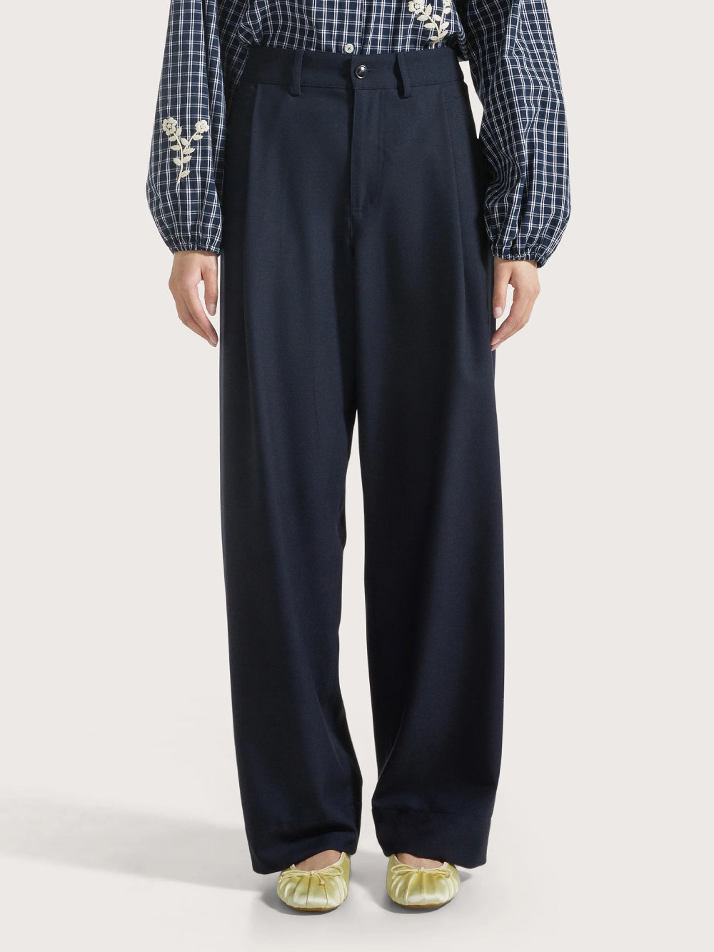 19.70 Pantaloni a vita alta blu navy 