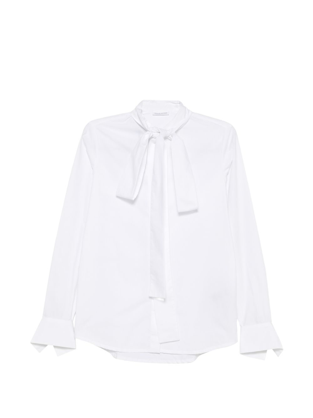 7 FOR ALL MANKIND Camicia Bow Tie bianca in popeline 