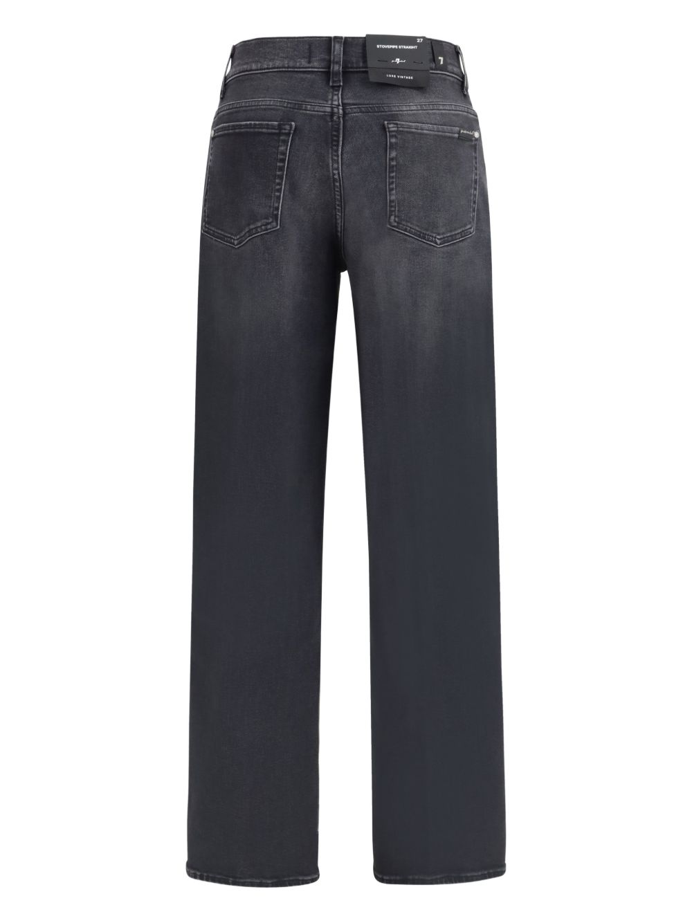 7 FOR ALL MANKIND Jeans neri a gamba dritta con effetto wash 
