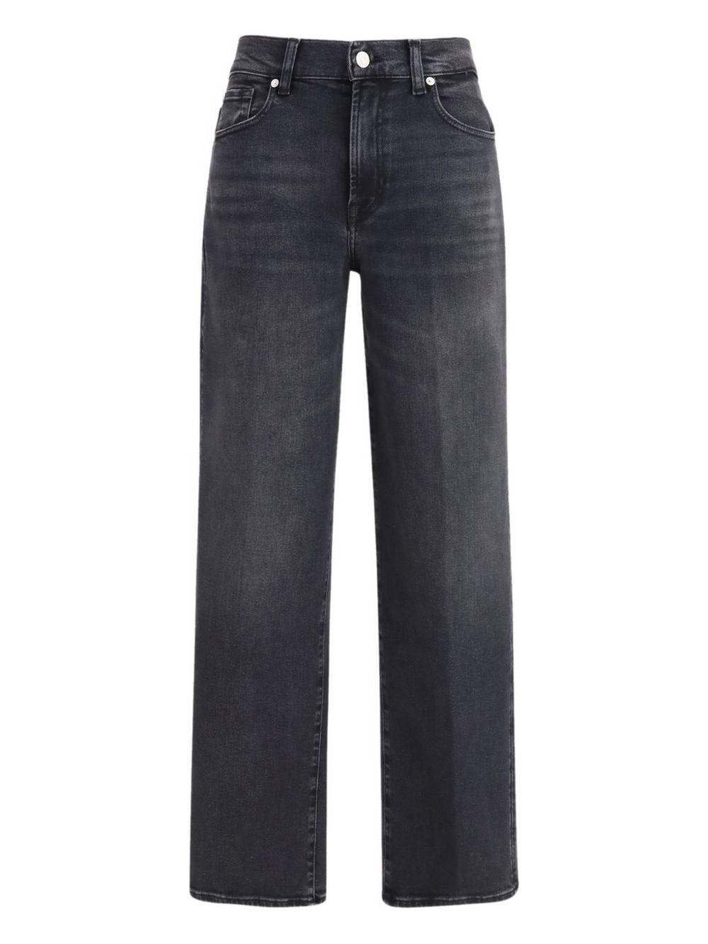 7 FOR ALL MANKIND Jeans neri a gamba dritta con effetto wash 