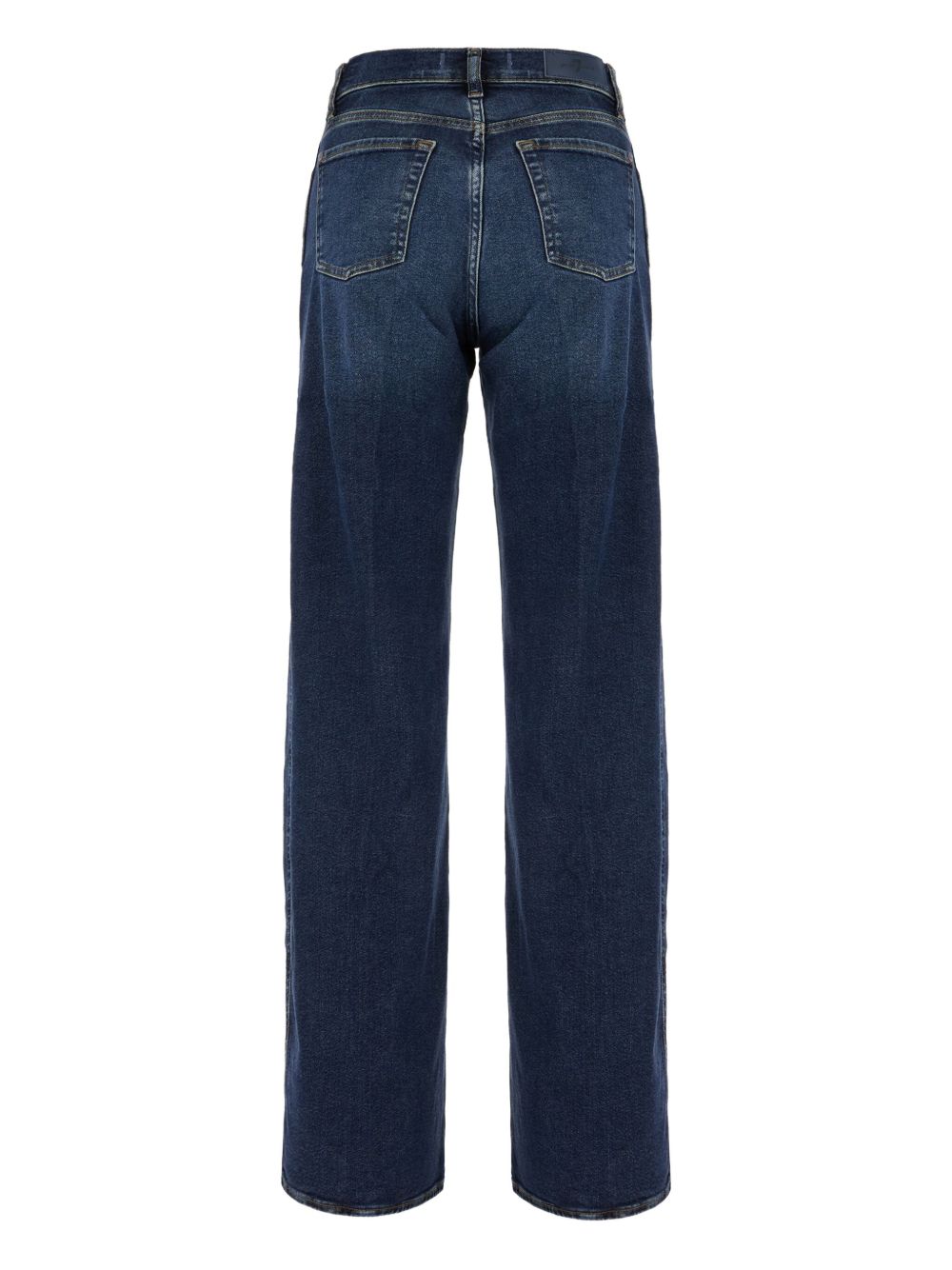 7 FOR ALL MANKIND Jeans blu a gamba dritta con effetto wash 