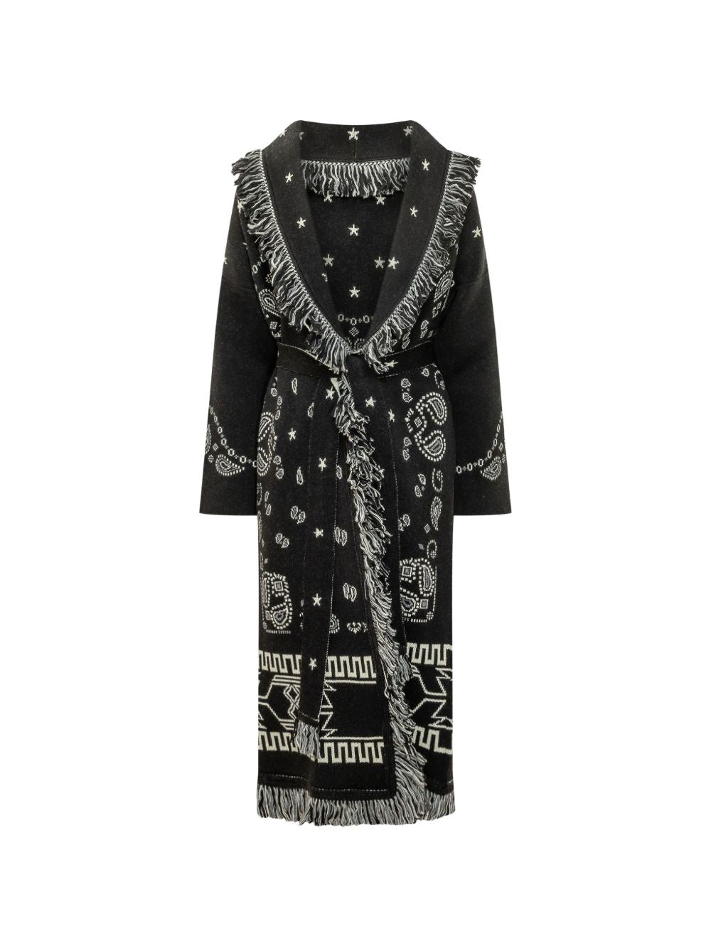 ALANUI Cardigan lungo in lana vergine jacquard Bandana 