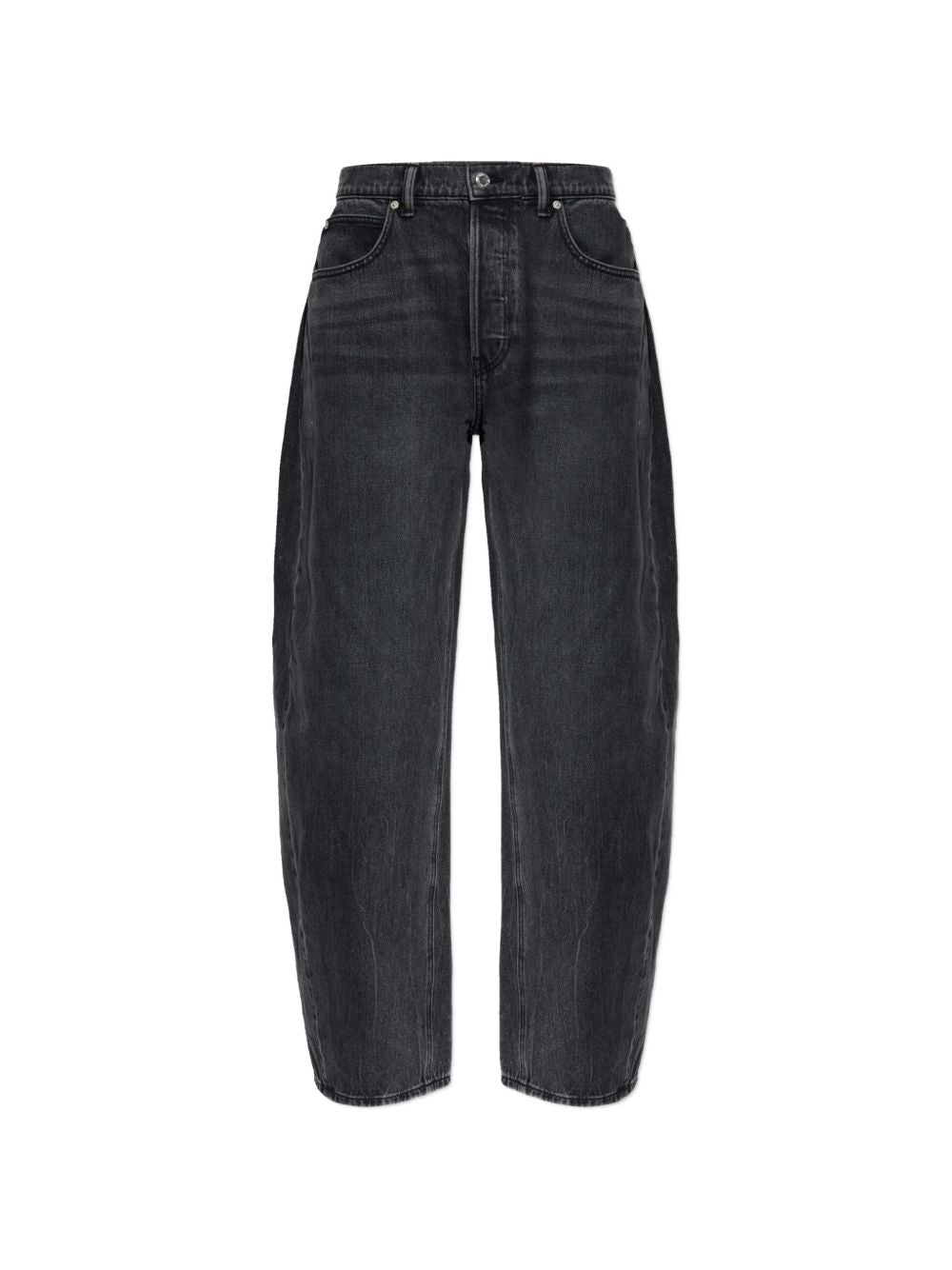 ALEXANDER WANG Jeans antracite con logo in strass 