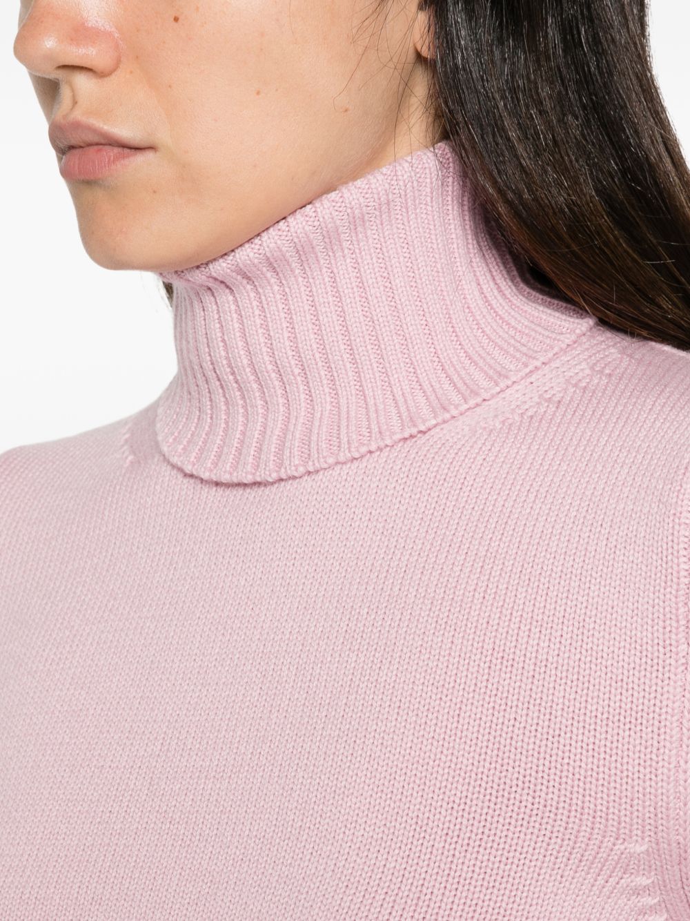 ALPHA STUDIO Maglia a collo alto in lana rosa 