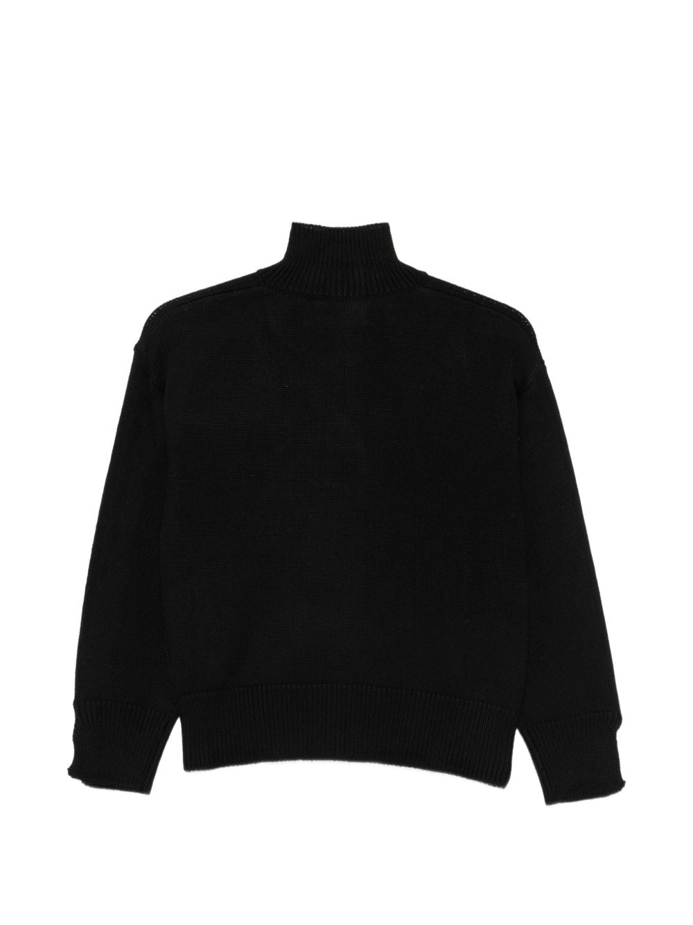 ALPHA STUDIO Maglia a collo alto in lana nera 