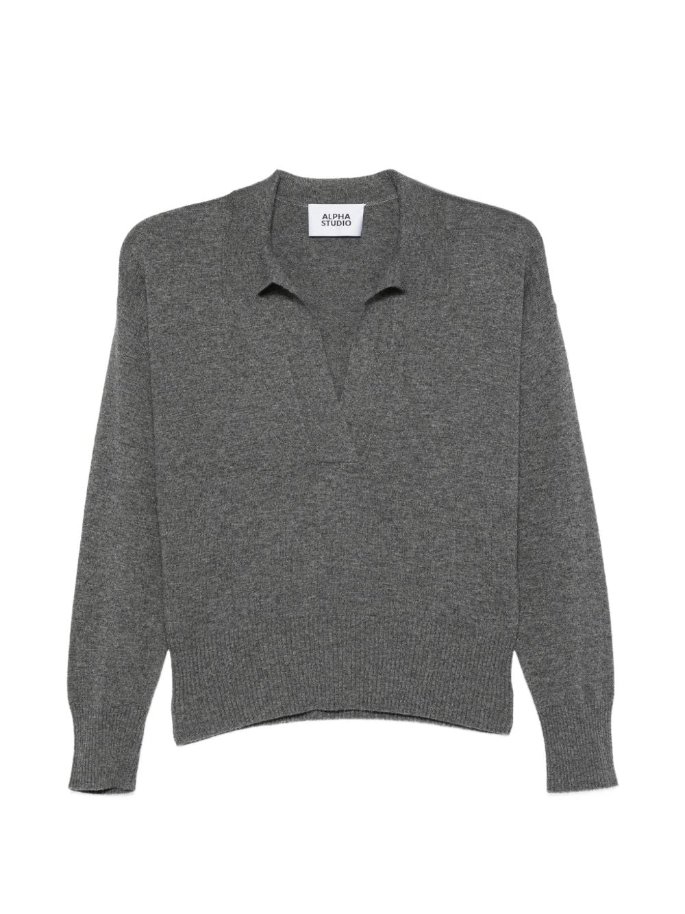 ALPHA STUDIO Polo in lana misto cashmere grigia 