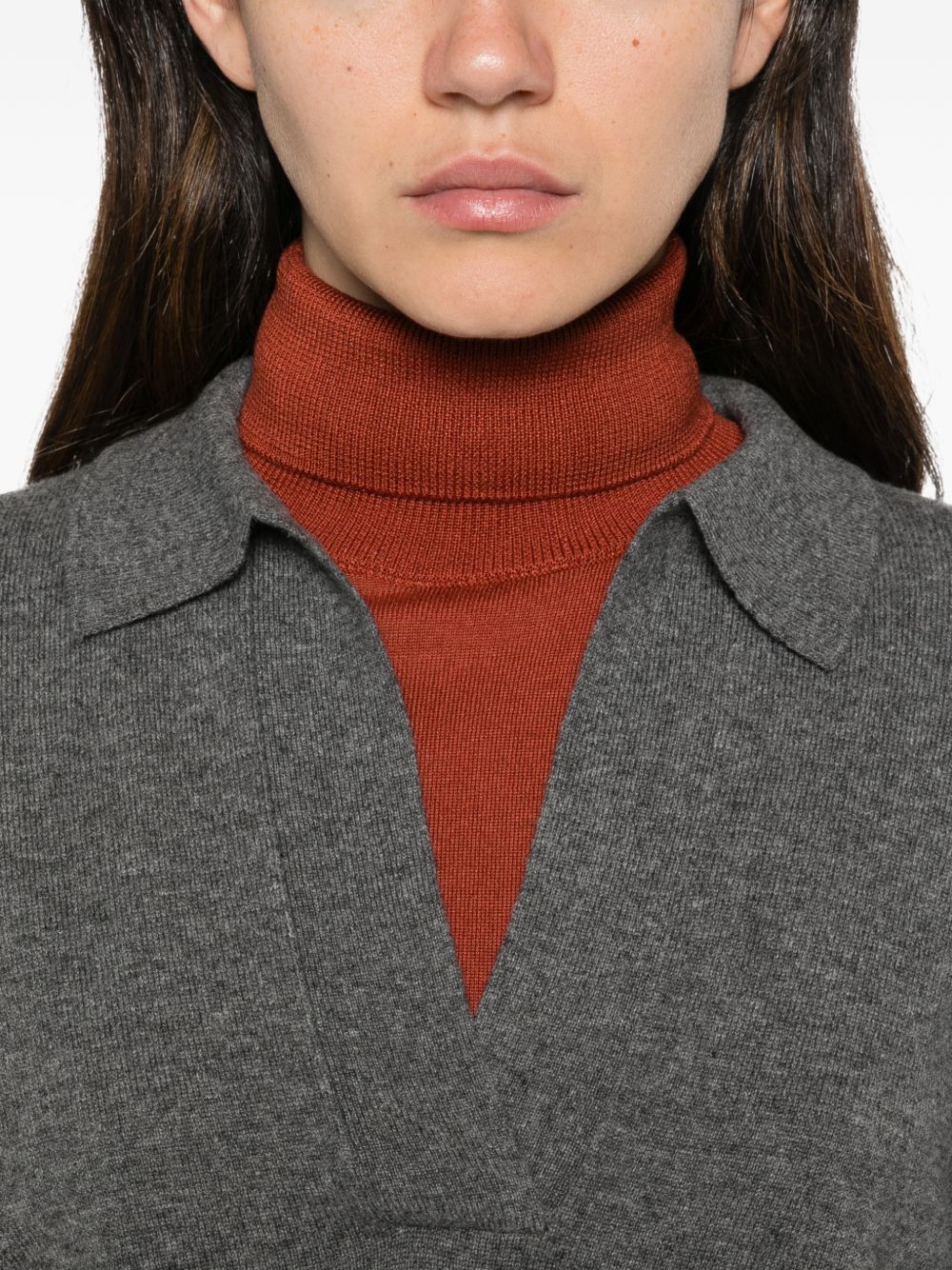 ALPHA STUDIO Polo in lana misto cashmere grigia 