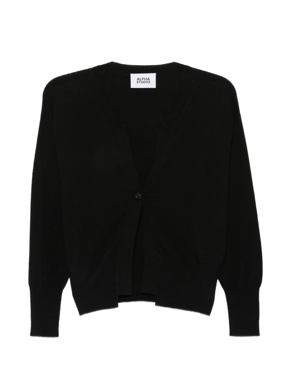 ALPHA STUDIO Cardigan nero in lana misto cashmere 