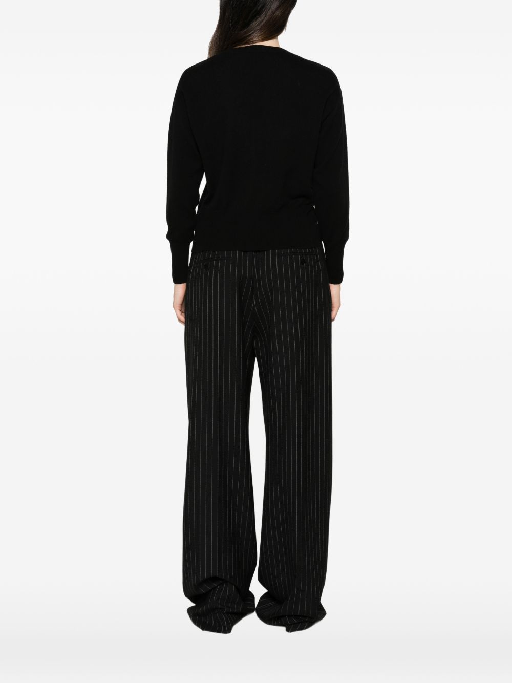 ALPHA STUDIO Cardigan nero in lana misto cashmere 