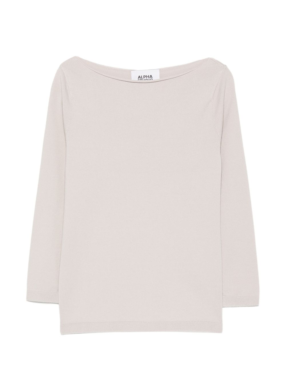 ALPHA STUDIO Maglia bianca con scollo a barca 