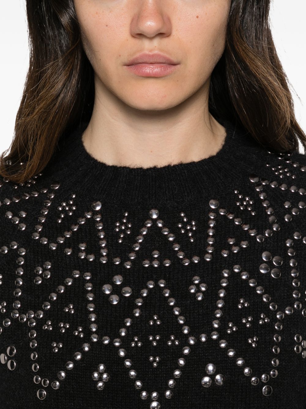 ALPHA STUDIO Maglia girocollo con trama geometrica 