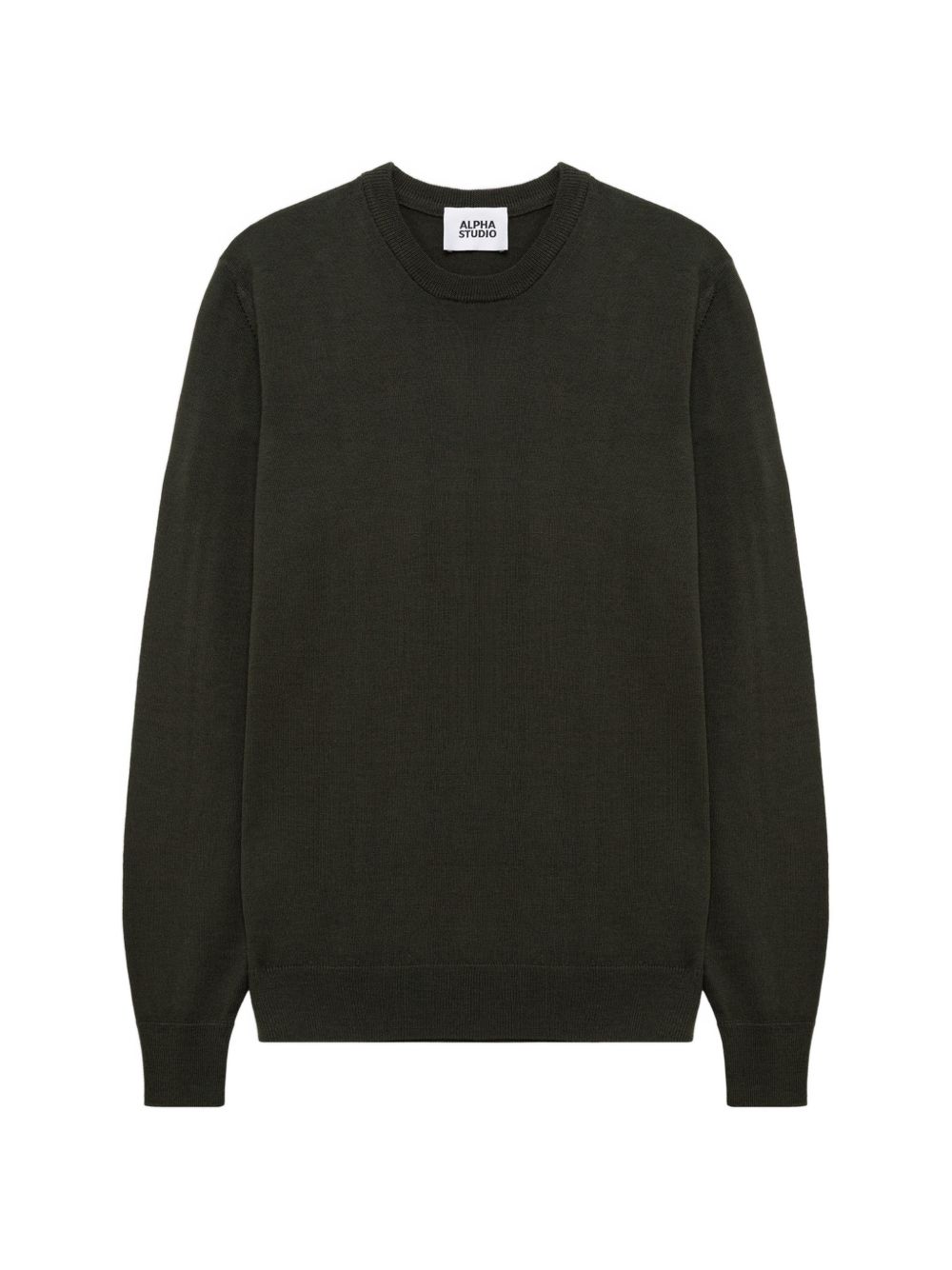 ALPHA STUDIO Maglia verde in lana girocollo 