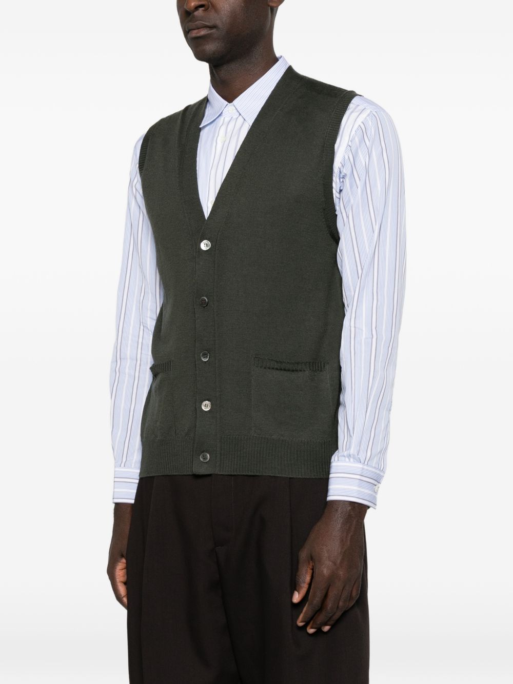 ALPHA STUDIO Gilet in Lana con Bottoni 