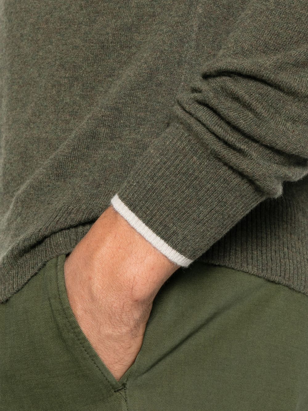 ALPHA STUDIO Camicia in maglia verde scuro 