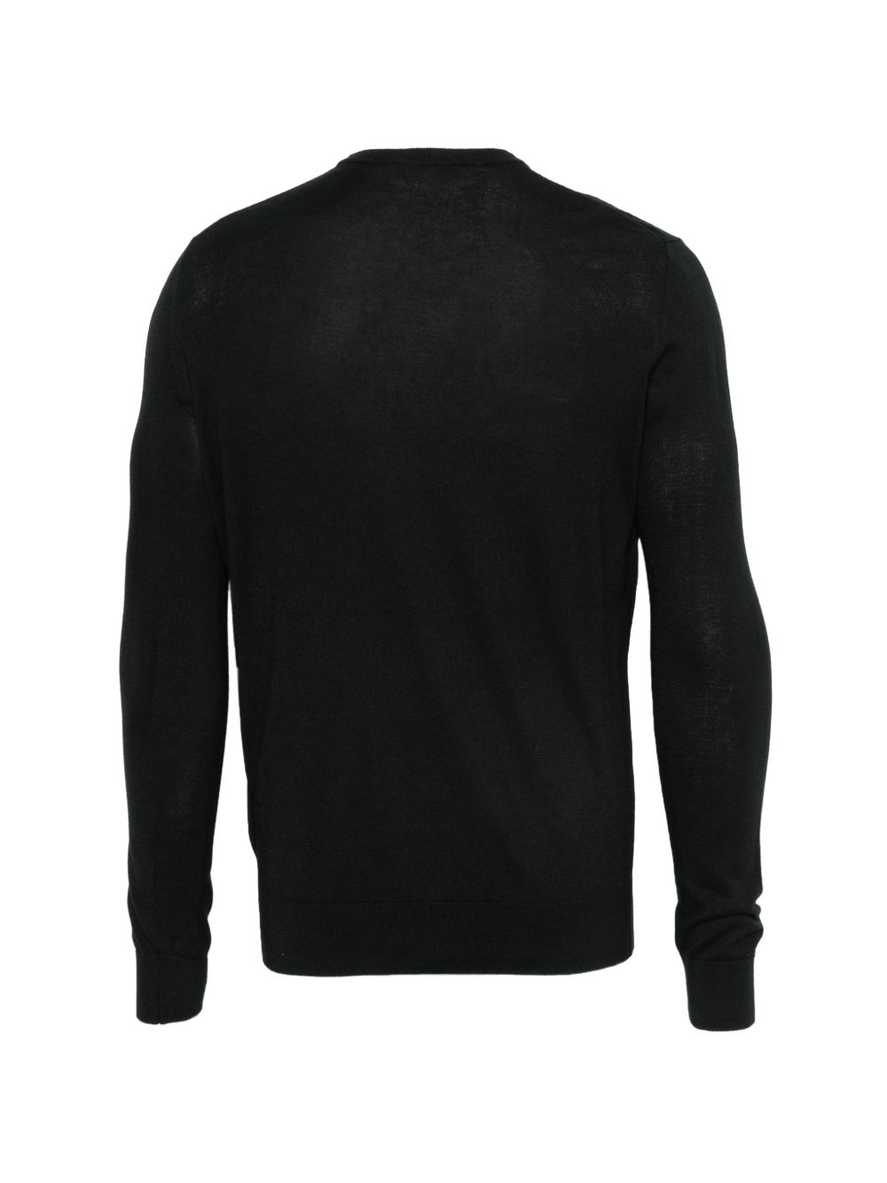 ALPHA STUDIO Maglia nera girocollo in seta misto cashmere 