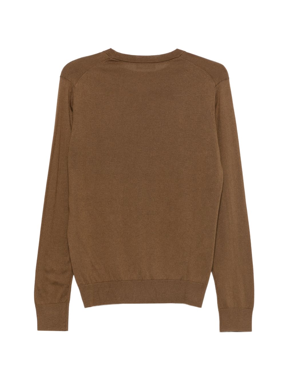 ALPHA STUDIO Maglia marrone girocollo in seta misto cashmere 