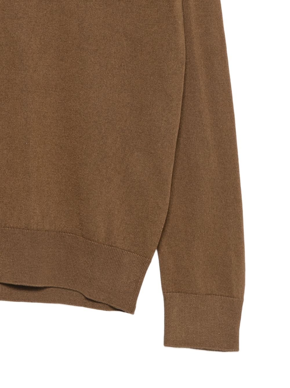 ALPHA STUDIO Maglia marrone girocollo in seta misto cashmere 
